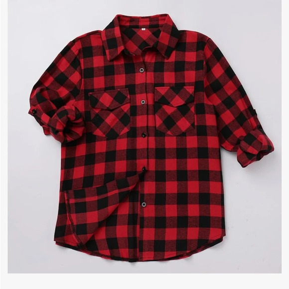 Flannel Co Stylish Buffalo Check Flannel plaid shirt. Red and Black size XXL - Picture 4 of 14